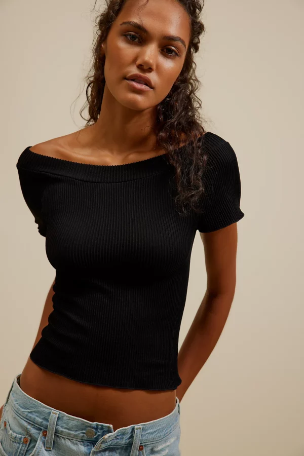Free People Ribbed Off Shoulder