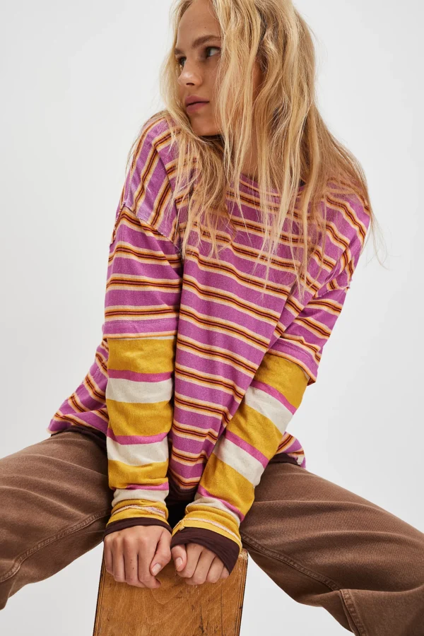 Free People Nina Stripe Long Sleeve