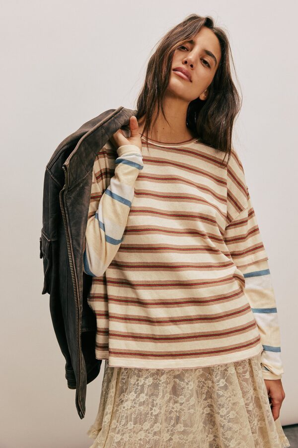 Free People Nina Stripe Long Sleeve