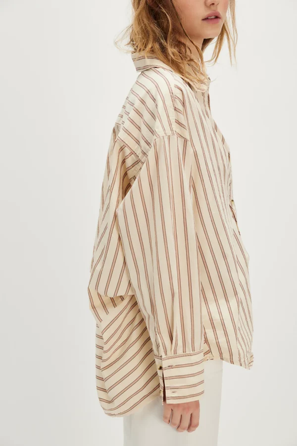 Free People Striped Varsity Vibes Shirt - Image 3