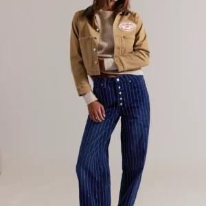 Free People Striped Nia BF Jean